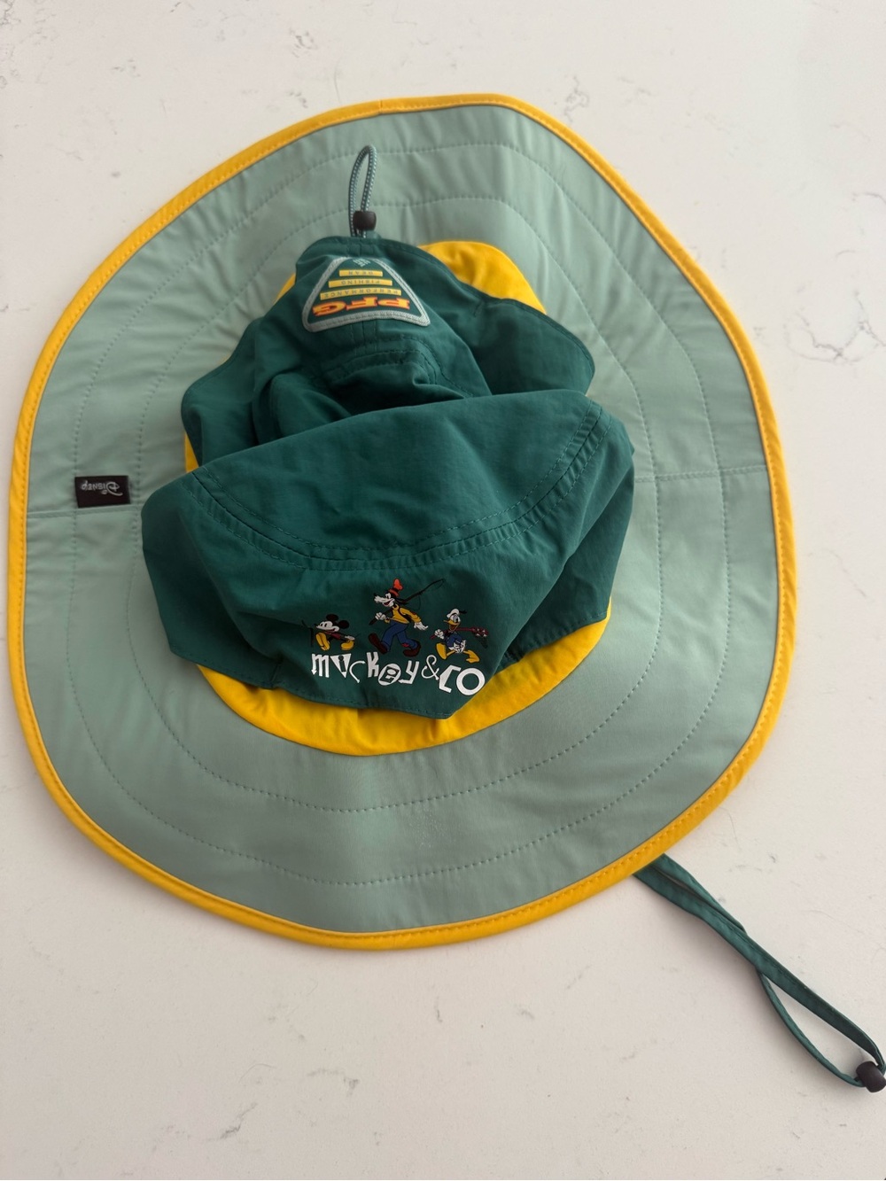 Columbia Green and Yellow Mickey & Co Sun Hat